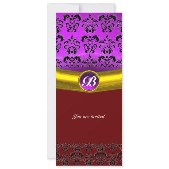 DAMASK GEM STONE MONOGRAM purple violet