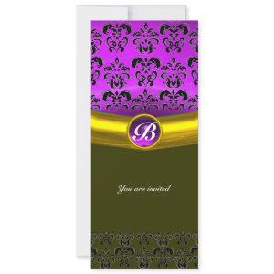 DAMASK GEM STONE MONOGRAM purple violet
