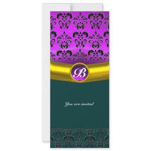DAMASK GEM STONE MONOGRAM purple violet