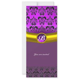DAMASK GEM STONE MONOGRAM purple violet