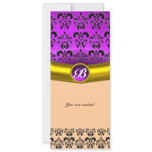 DAMASK GEM STONE MONOGRAM purple violet