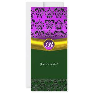 DAMASK GEM STONE MONOGRAM purple violet