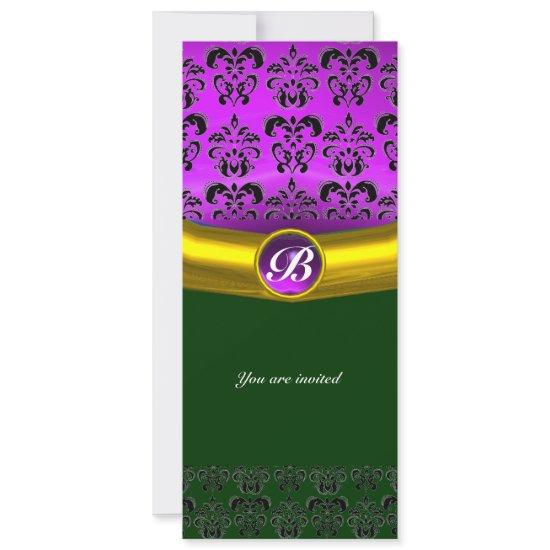 DAMASK GEM STONE MONOGRAM purple violet