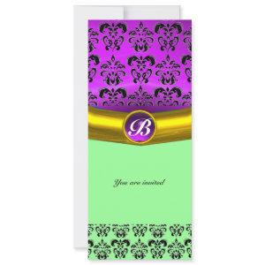 DAMASK GEM STONE MONOGRAM purple violet