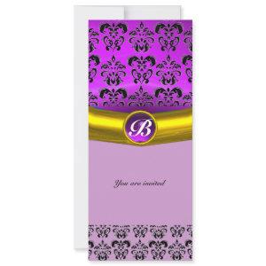DAMASK GEM STONE MONOGRAM purple violet