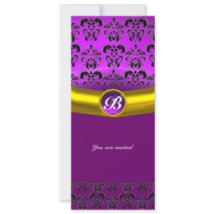 DAMASK GEM STONE MONOGRAM purple violet