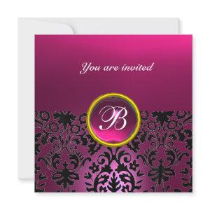 DAMASK GEM STONE MONOGRAM ruby red