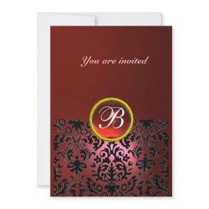 DAMASK GEM STONE MONOGRAM ruby red