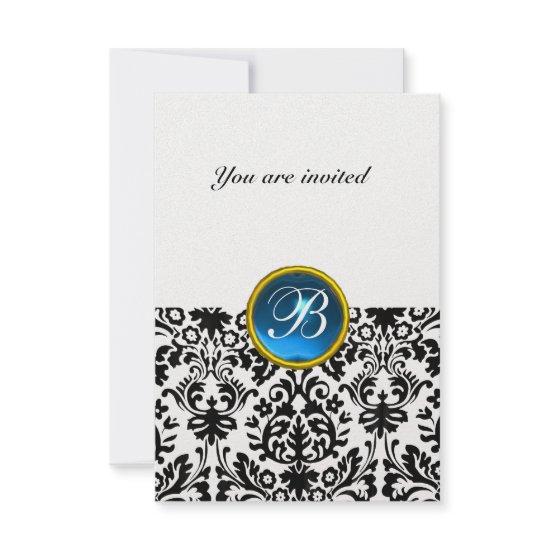 DAMASK GEM STONE MONOGRAM sapphire blue ice rsvp