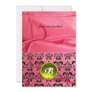 DAMASK GEM STONE MONOGRAM silk pink