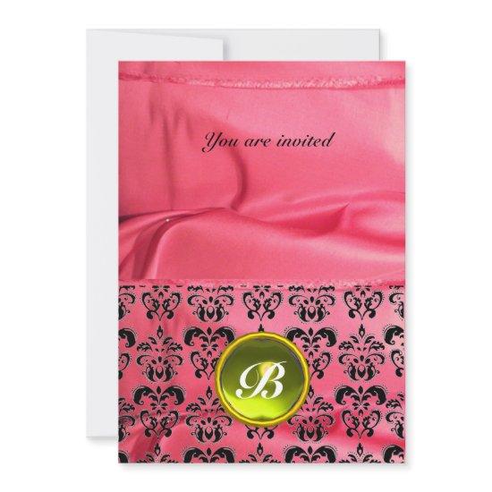 DAMASK GEM STONE MONOGRAM silk pink