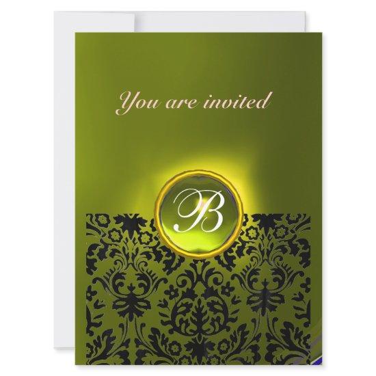 DAMASK GEM STONE MONOGRAM topaz yellow