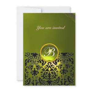 DAMASK GEM STONE MONOGRAM topaz yellow rsvp