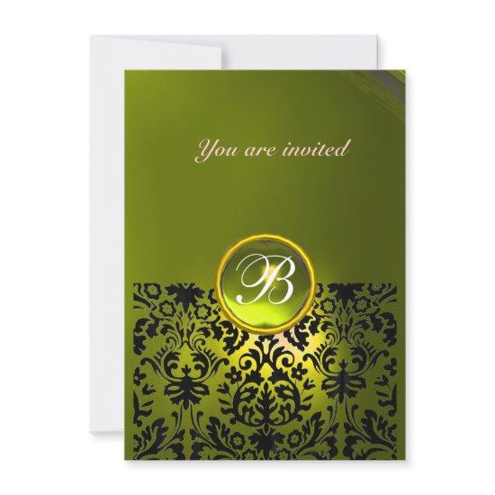 DAMASK GEM STONE MONOGRAM topaz yellow rsvp