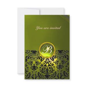DAMASK GEM STONE MONOGRAM topaz yellow rsvp