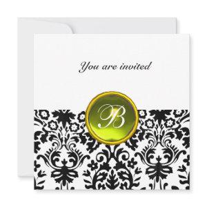 DAMASK GEM STONE MONOGRAM topaz yellow white