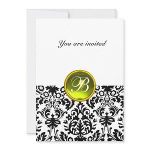 DAMASK GEM STONE MONOGRAM topaz yellow white