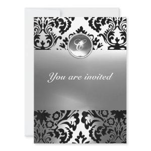 DAMASK GEM STONE MONOGRAM white
