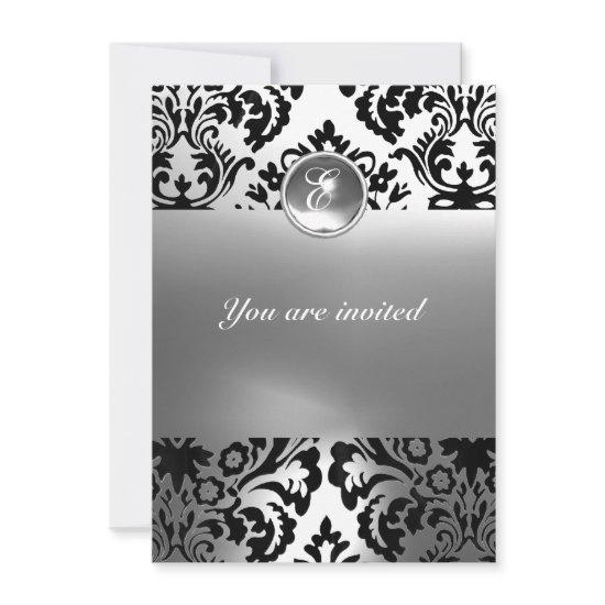 DAMASK GEM STONE MONOGRAM white