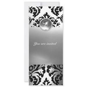 DAMASK GEM STONE MONOGRAM white