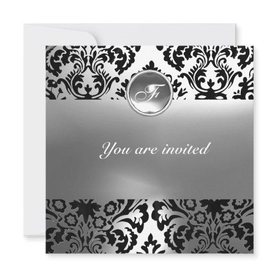 DAMASK GEM STONE MONOGRAM white