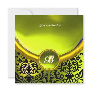 DAMASK GEM STONE MONOGRAM yellow