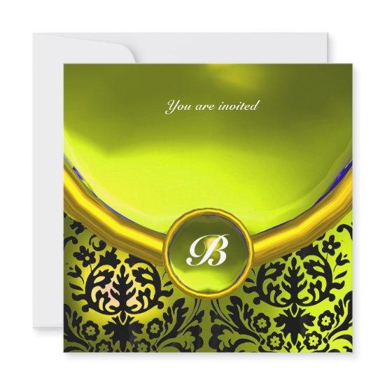 DAMASK GEM STONE MONOGRAM yellow