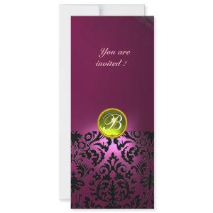 DAMASK GEM STONE MONOGRAM  yellow pink