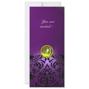 DAMASK GEM STONE MONOGRAM  yellow purple