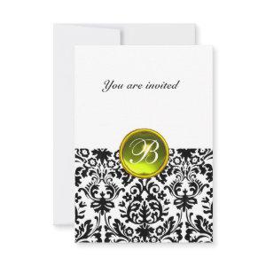 DAMASK GEM STONE MONOGRAM  yellow white rsvp