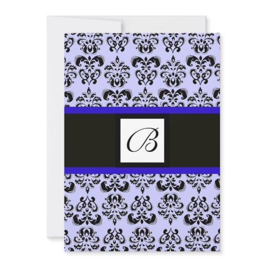 DAMASK MONOGRAM,black and white,blue