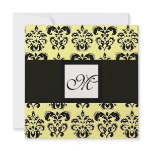 DAMASK MONOGRAM,black and white,gold metallic