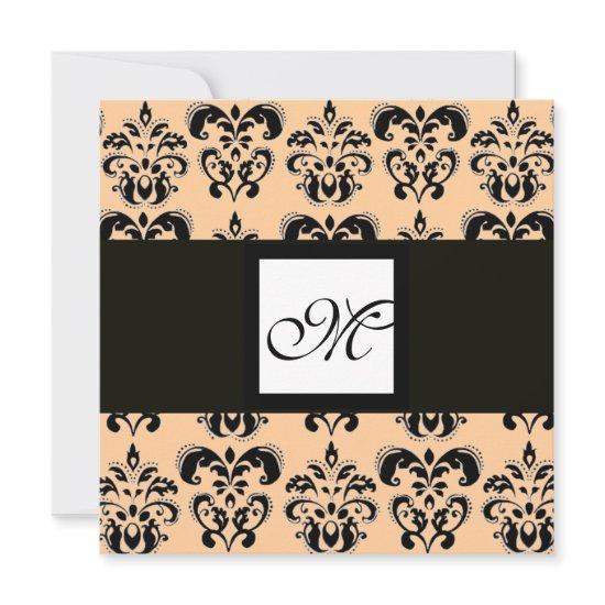 DAMASK MONOGRAM,black and white,pink