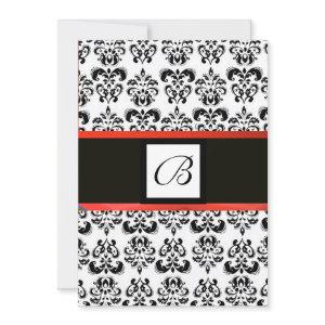 DAMASK MONOGRAM,black and white,red
