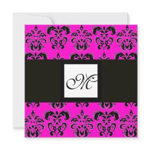 DAMASK MONOGRAM, violet ,pink fuchsia