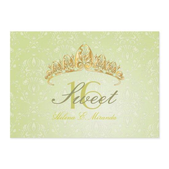 Damask Sweet 16/ tiara/green peridot