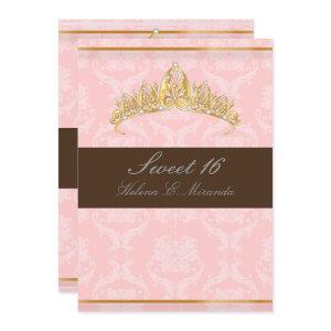 DAMASK SWEET 16/TIARA/PINK/CHOCOLATE