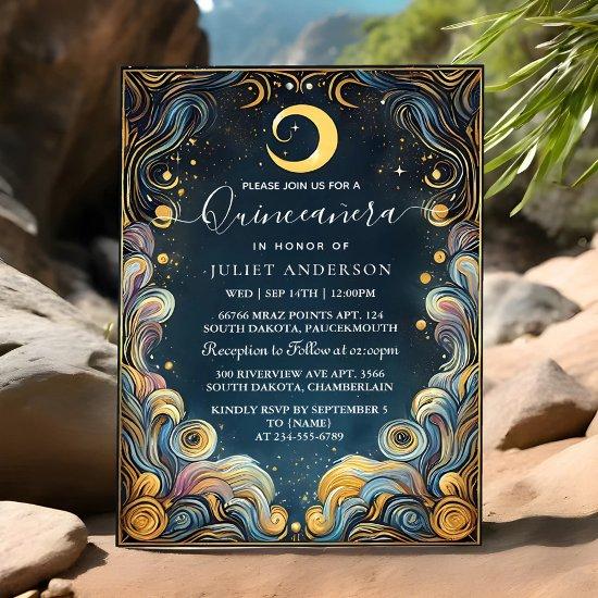 Dark Fun Star Prom Starry Night Sky Quinceanera