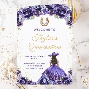 Dark Purple Princess Charro Quinceañera Program