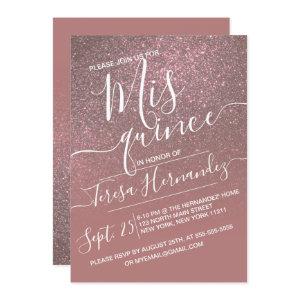 Dark Rose Gold Sparkly Glitter Ombre Quinceañera