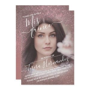 Dark Rose Gold Sparkly Glitter Photo Quinceañera