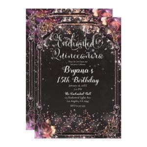 Dark Sparkle Glitter Glam Lights Quinceañera