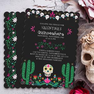 Day of the Dead Floral Skulls Quinceanera