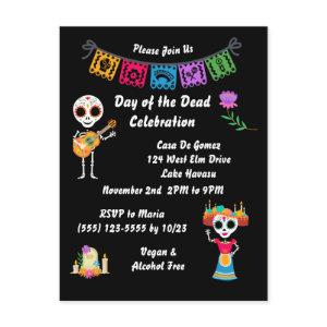Day of The Dead Sugar Skull Skeletons  Postcard