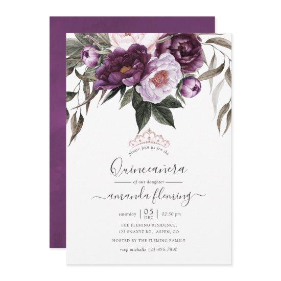 Deep Velvet Floral Quinceañera