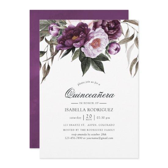 Deep Velvet Floral Quinceañera