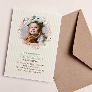 Delicate Floral Wreath Girl Birthday Party