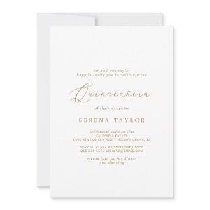 Delicate Gold Calligraphy Quinceañera