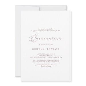 Delicate Rose Gold Calligraphy Quinceañera