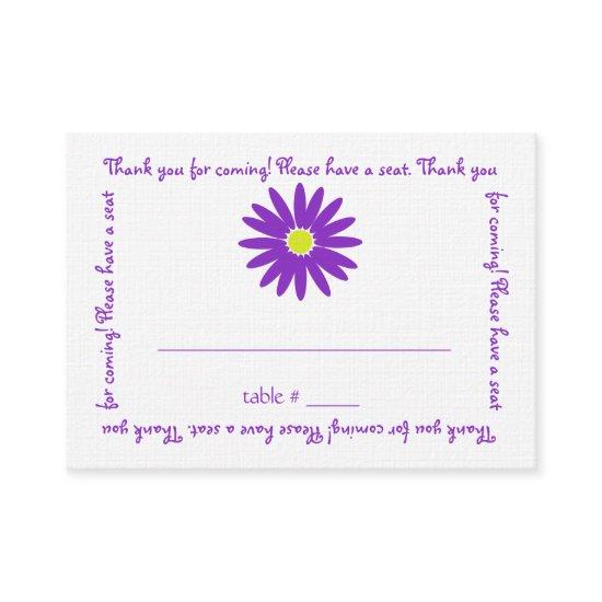 Delightful Purple Daisy Seating Card